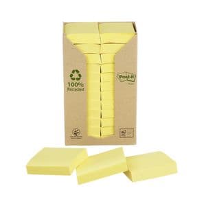 Picture 1 of Memoblok Post-it 653 38x51mm recycled geel 24 stuks