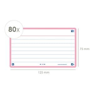 Picture 2 of Flashcard Oxford 2.0 75x125mm 80 vel 250gr lijn roze