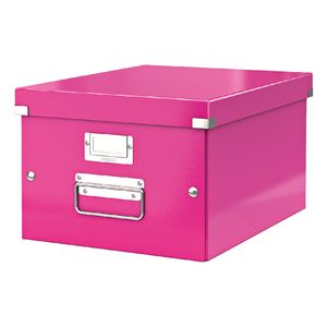 Picture 2 of Opbergdoos Leitz Click & Store WOW middel gerecycled karton 281x200x370mm roze