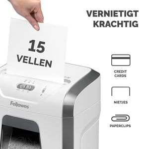 Picture 2 of Papiervernietiger Fellowes Powershred 15C snippers 4x40mm wit