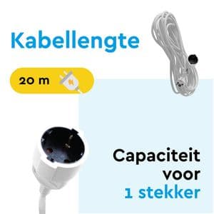 Picture 2 of Verlengkabel BRASQ 20m wit