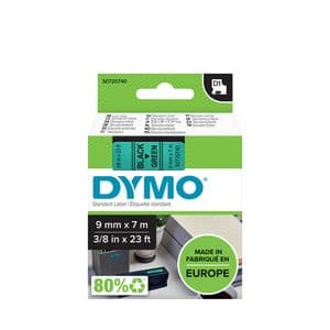 Picture 1 of Labeltape Dymo LabelManager D1 polyester 9mm zwart op groen