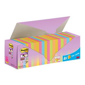 Picture 2 of Memoblok 3M Post-it Z-Note R330 Super Sticky 76x76mm assorti kleur 20 + 4 gratis