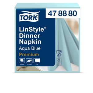 Picture 1 of Dinerservet Tork Linstyle Premium 1/4 vouw 1-laags 390x390mm 50 vel aquablauw 478880