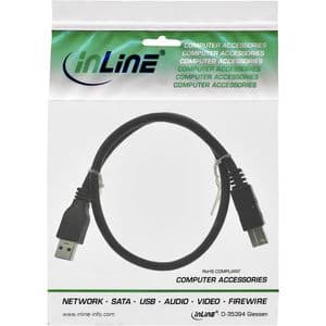 Picture 2 of Kabel Inline USB-A USB-B 3.0 M 1.5 meter zwart