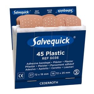 Picture 1 of Pleisters Salvequick navulling plastic 6x 45 stuks