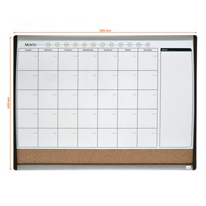 Picture 2 of Whiteboard Nobo magnetische planner met prikbord van kurk 58,5x43cm