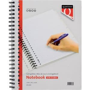 Picture 1 of Collegeblok Quantore A4 lijn 23-gaats 4 tabs 200 pagina's 70gr