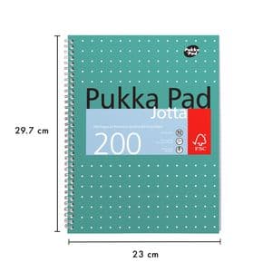 Picture 3 of Collegeblok Pukka Pad Jotta A4 lijn 4-gaats 200 pagina's 80gr groen