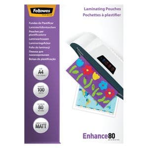Picture 3 of Lamineerhoes Fellowes A4 2x80micron mat 100 stuks