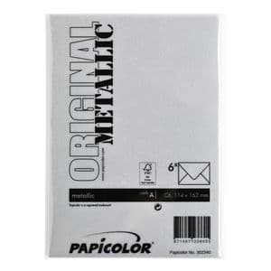 Picture 3 of Envelop Papicolor C6 114x162mm metallic zilver pak à 6 stuks