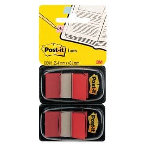 Picture 1 of Indextabs Post-it 680 25.4x43.2mm duopack rood 2x 50 tabs