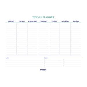 Picture 4 of Planner Brepols Weekly A4 7dagen/1pagina horizontaal assorti