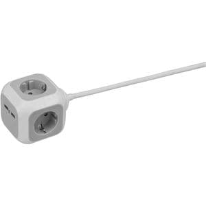 Picture 2 of Stekkerblok Brennenstuhl 4 voudig inclusief 2 USB 140cm wit/grijs