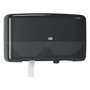 Picture 1 of Toiletpapierdispenser Tork T2 Elevation jumbo klein duo zwart 555508