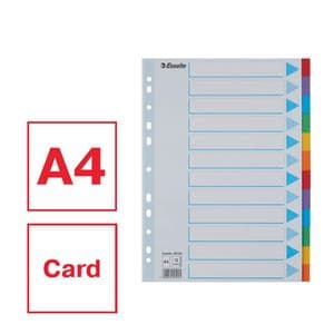 Picture 2 of Tabbladen Esselte Standaard A4 12-delig karton 11-rings met voorblad assorti