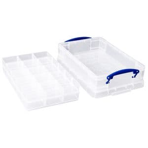 Picture 1 of Opbergbox Really Useful 4 liter 30 vakken 395x255x88mm transparant wit
