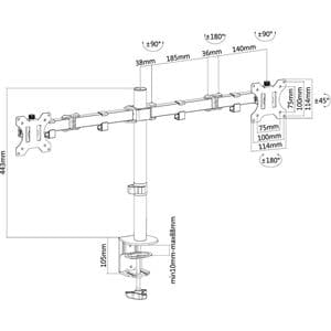 Picture 2 of Monitorarm Neomounts D550D dual 10-32" zwart