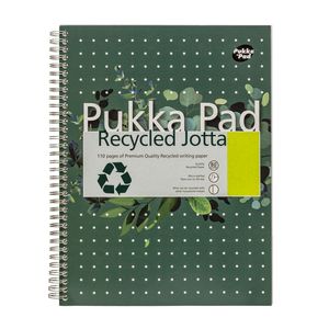 Picture 1 of Collegeblok Pukka Pad Jotta Recycled A4 lijn 4-gaats 110 pagina's 80gr groen
