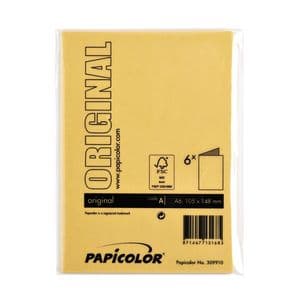 Picture 3 of Correspondentiekaart Papicolor dubbel 105x148mm dottergeel pak à 6 stuks