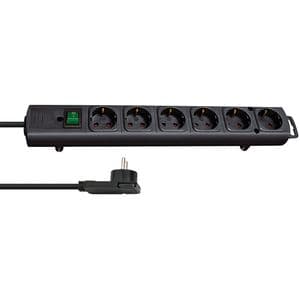 Picture 1 of Stekkerdoos Brennenstuhl Comfort Plus 6vdig incl platte stekker 2m zw