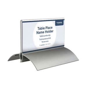 Picture 1 of Tafelnaambord Europel 52x100mm acryl aluminium 2 stuks