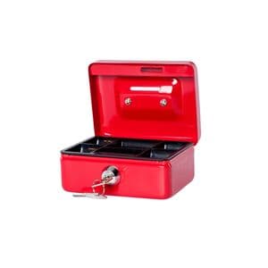 Picture 4 of Geldkist MAUL met muntgleuf en slot 125x95x60mm rood