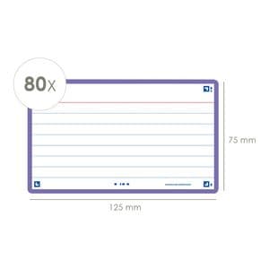 Picture 2 of Flashcard Oxford 2.0 75x125mm 80 vel 250gr lijn paars