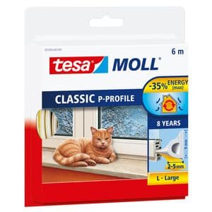 Picture 1 of Tochtstrip Tesamoll® P-profiel rubber 6mx9mm wit
