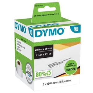 Picture 1 of Etiket Dymo LabelWriter adressering 28x89mm 2 rollen á 130 stuks wit