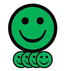 Picture 2 of Magneet smiley 75mm emotie blij groen 5 stuks