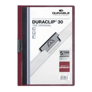Picture 2 of Klemmap Durable Duraclip A4 3mm 30 vellen aubergine