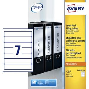 Picture 1 of Rugetiket Avery smal 39x192mm zelfklevend wit 25 vel