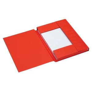 Picture 2 of Dossiermap Secolor A4 3 kleppen 100% gerecycled karton 250 gr rood