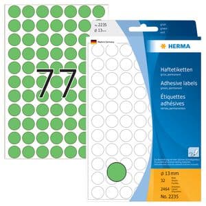 Picture 2 of Etiket HERMA 2235 rond 13mm groen 2464 stuks