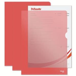 Picture 2 of Insteekmap L-model Esselte standaard A4 0.11mm PP rood 100 stuks