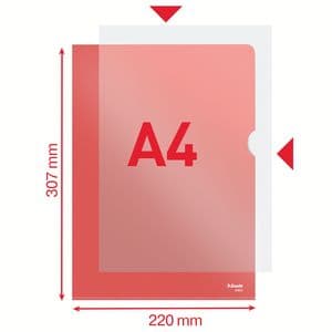 Picture 4 of Insteekmap L-model Esselte standaard A4 0.11mm PP rood 100 stuks