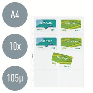 Picture 1 of Showtas Leitz Premium voor visitekaartjes copy safe PP A4 glashelder 10 stuks