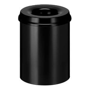 Picture 1 of Papierbak met vlamdover Vepabins 15liter 26cm zwart