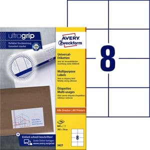 Picture 1 of Etiket Avery 3427 105x74mm wit 800 stuks