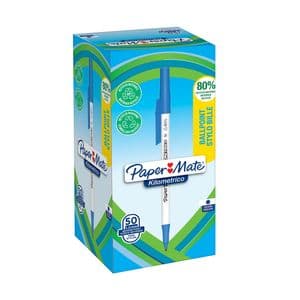 Picture 1 of Balpen Paper Mate Kilometrico Recycled medium blauw