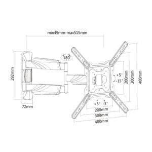 Picture 6 of TV wandsteun ACT Full motion 23 tot 55 inch VESA
