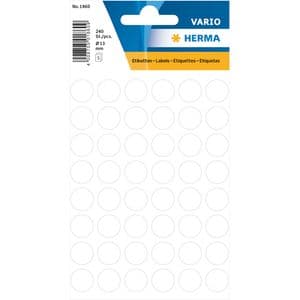 Picture 1 of Etiket HERMA 1860 rond 12mm wit 240 stuks