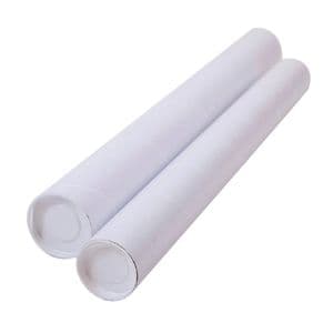 Picture 4 of Verzendkoker CleverPack A2 450x50x1.5 met doppen wit pak à 5 stuks