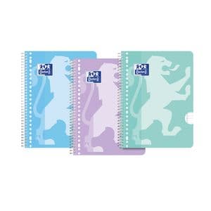 Picture 1 of Collegeblok Oxford School A4+ lijn 23-gaats 160 pagina's 80gr pastel assorti 3 stuks