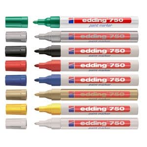 Picture 1 of Paintmarker edding 750 op oliebasis 2-4mm zwart blister à 1 stuk