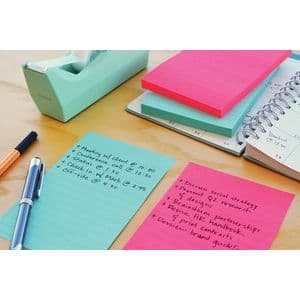 Picture 5 of Memoblok Post-it 4690 Super Sticky 101x152mm lijn Carnival 3 stuks