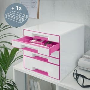 Picture 1 of Ladenblok Leitz WOW 5 laden wit/roze