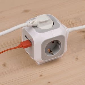 Picture 4 of Stekkerblok Brennenstuhl 4 voudig inclusief 2 USB 140cm wit/grijs