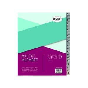 Picture 1 of Tabbladen Multo A5 17-gaats alfabet PP grijs